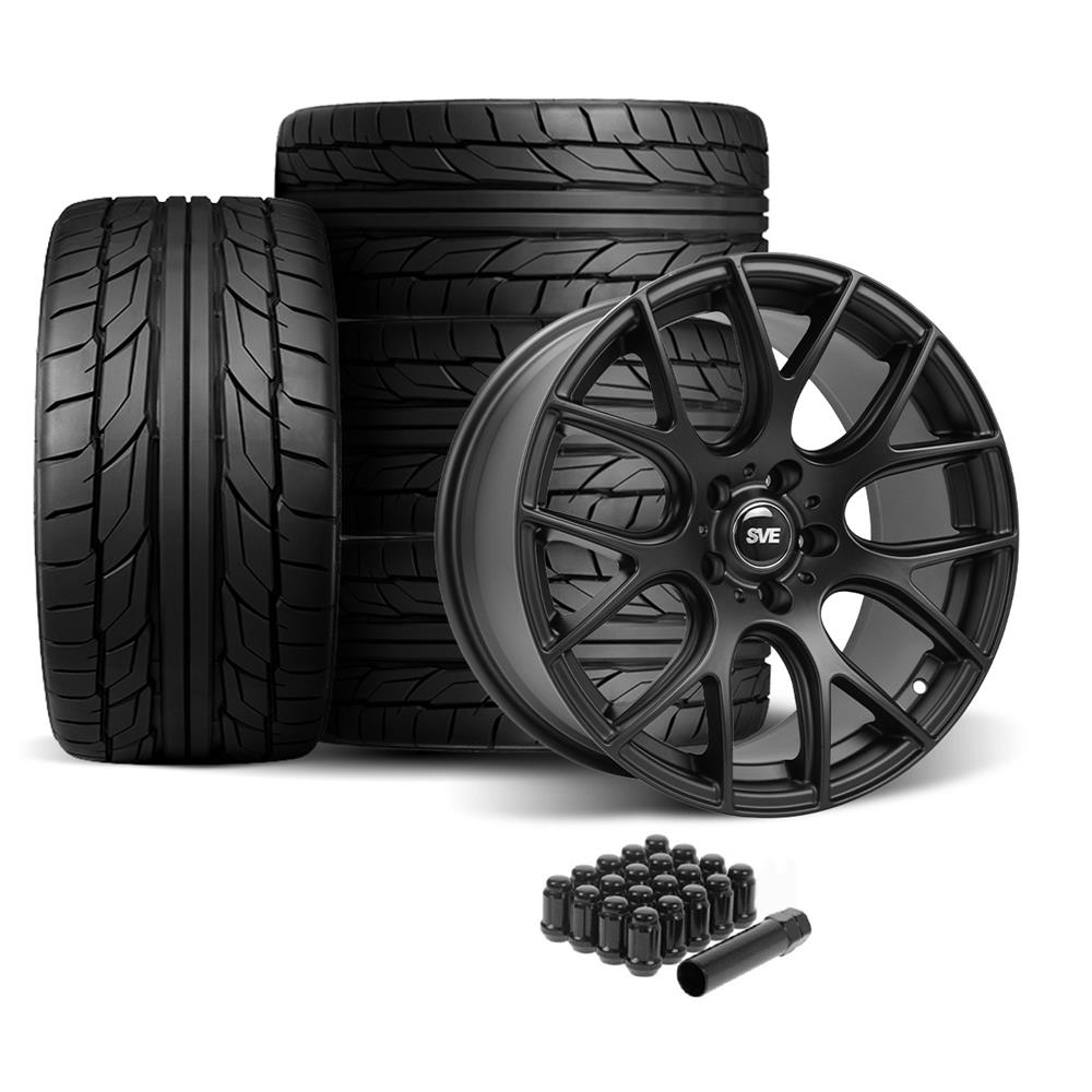 2005-14 Mustang SVE Drift Wheel & Nitto Tire Kit - 19x9.5  - Flat Black
