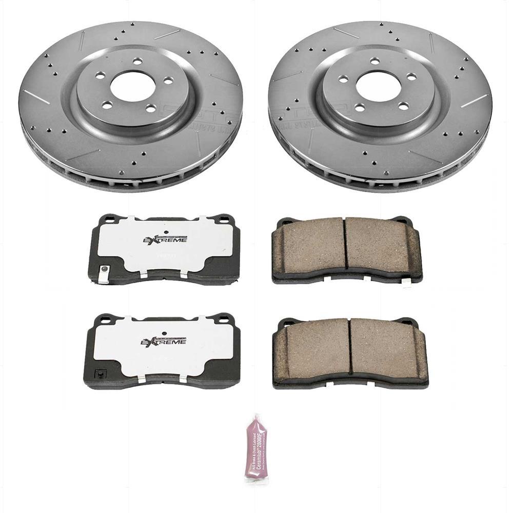 2007-2014 Mustang PowerStop Front Brake Kit - 4 Piston Calipers w/ 14" Drilled & Slotted Rotors