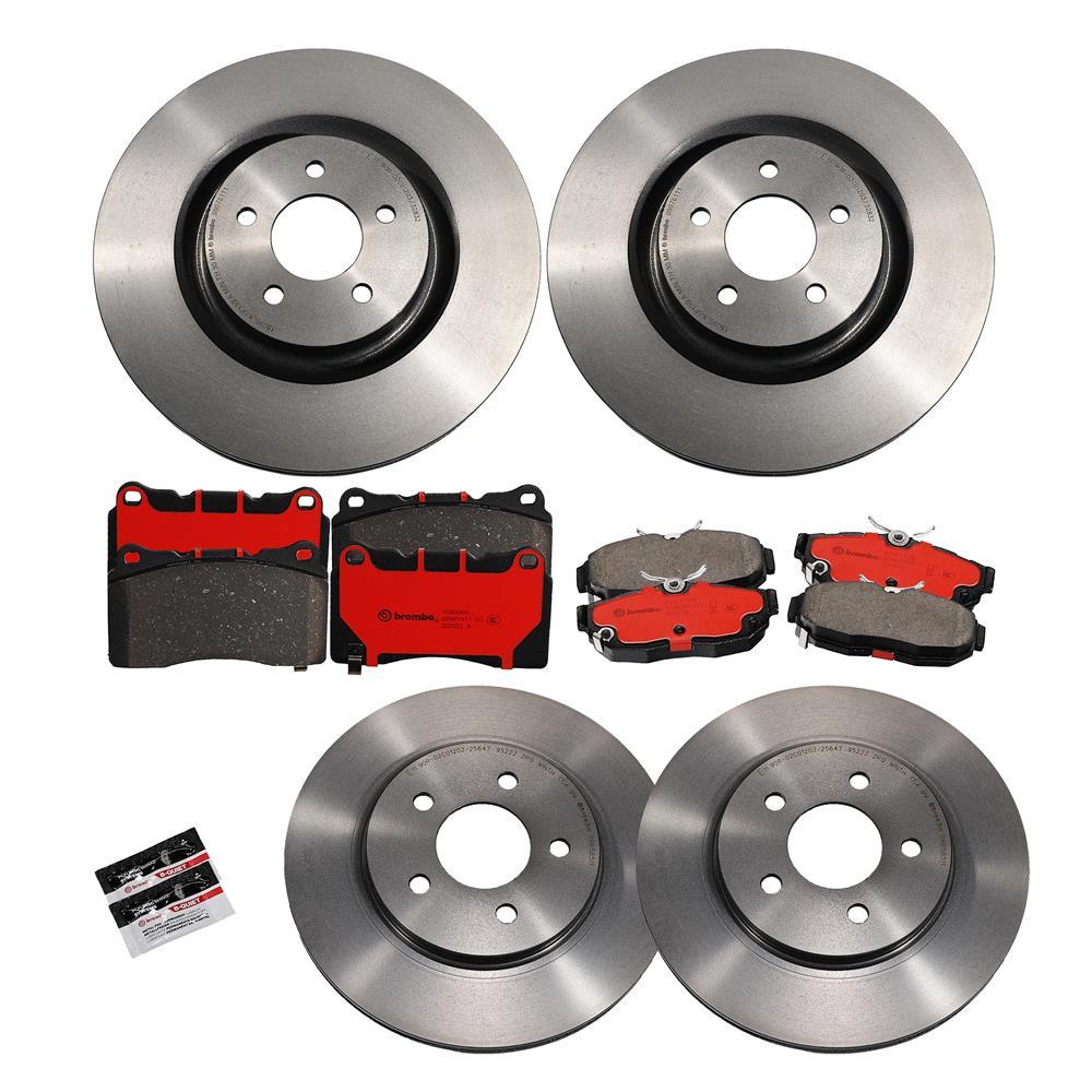 2007-14 Mustang Brembo Rotor & Pad Kit - 14" Front & 11.81" Rear GT/GT500/Boss 302