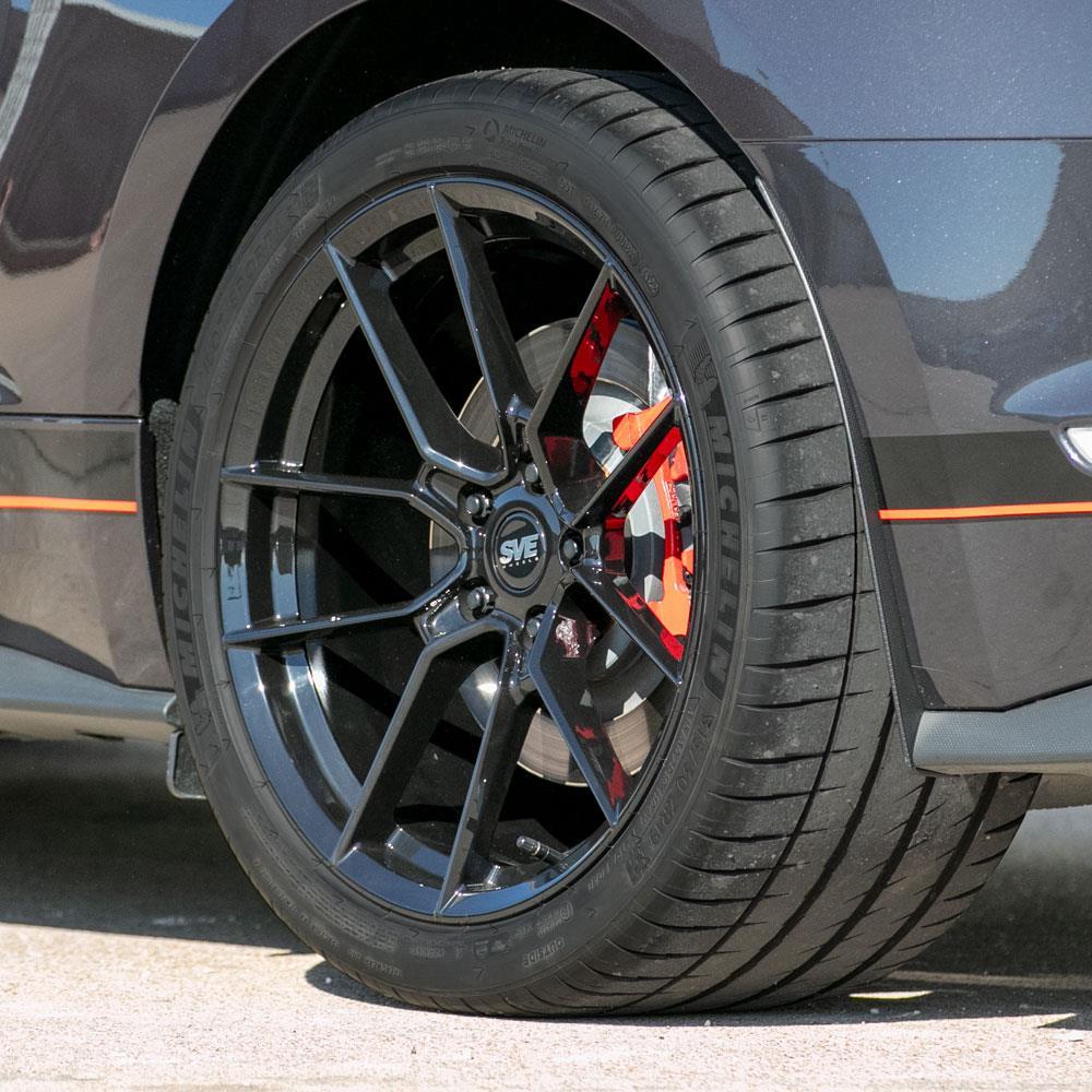 2015-23 Mustang SVE DHP1 Forged Wheel & Kenda Tire Kit - 19x10.5/11  - Black Mach 1