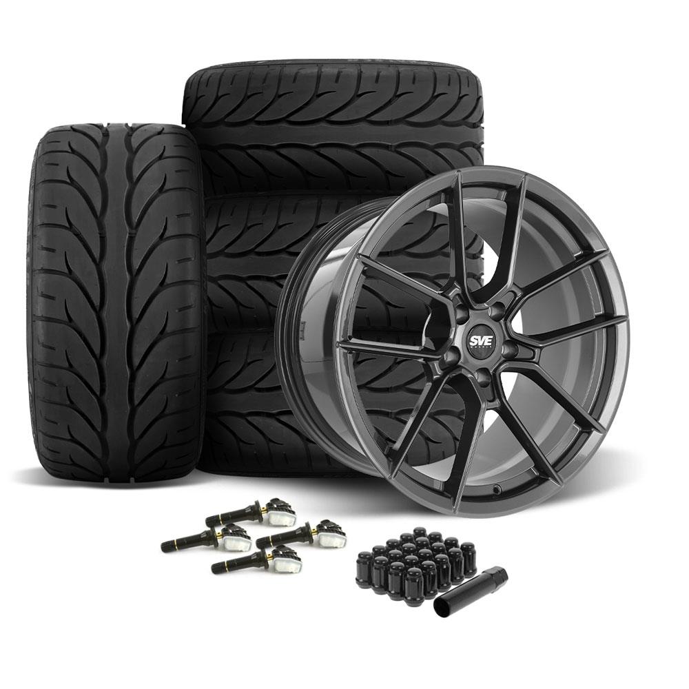 2015-23 Mustang SVE DHP1 Forged Wheel & Kenda Tire Kit - 19x10.5/11  - Graphite Mach 1