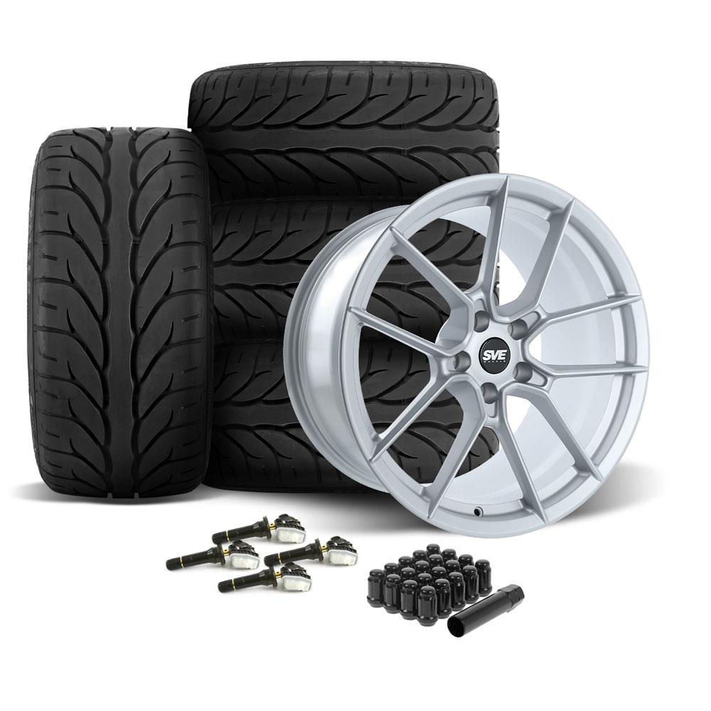 2015-23 Mustang SVE DHP1 Forged Wheel & Kenda Tire Kit - 19x10.5/11  - Silver Mach 1