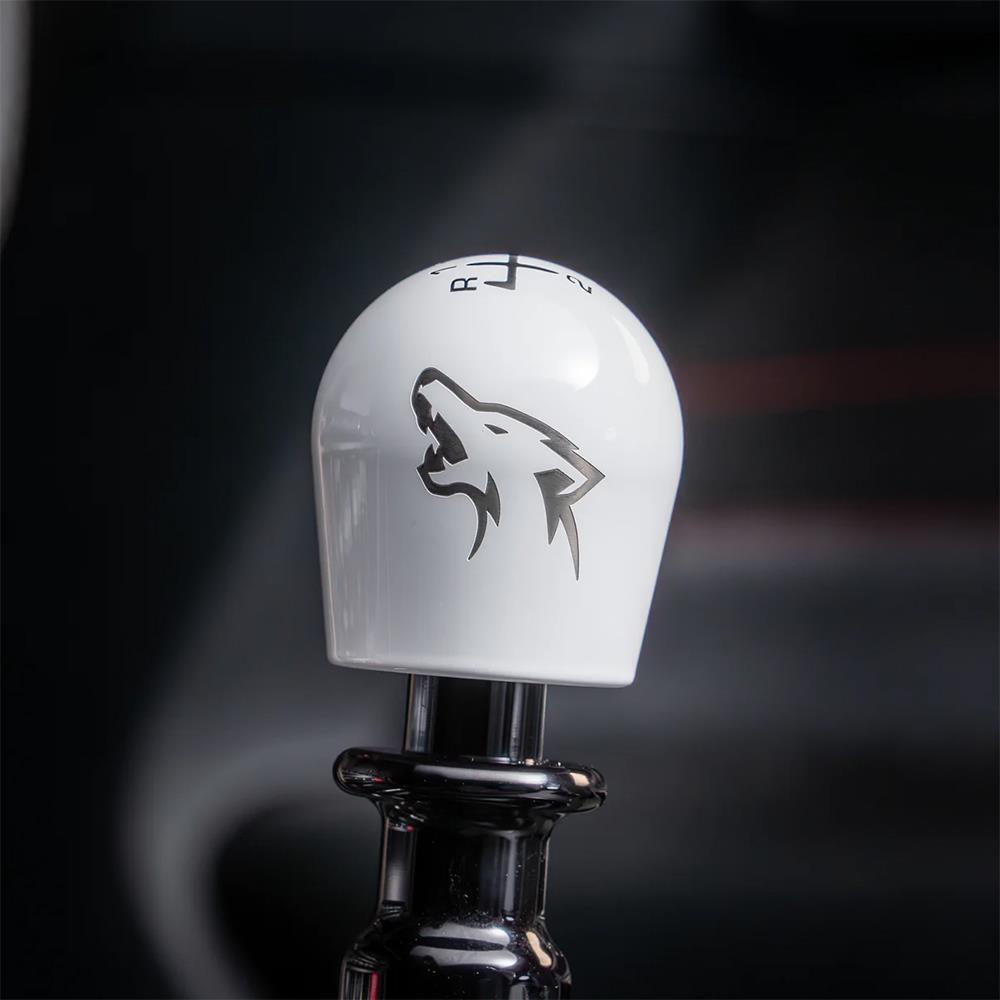 2015-26 Mustang Billetworkz Weighted Shift Knob - Coyote Engraved - Gloss White