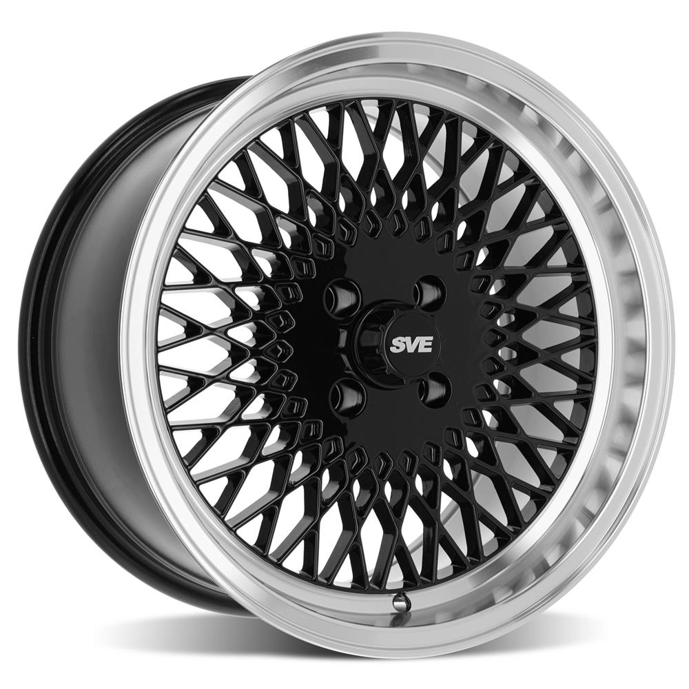 1979-93 Mustang SVE 4 Lug Mesh Wheel Kit - 17x8/9  - Gloss Black