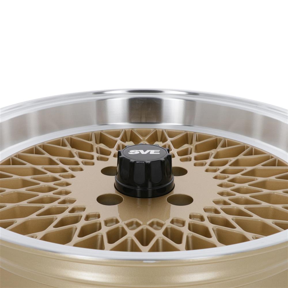 1979-93 Mustang SVE 4 Lug Mesh Wheel & Nitto Tire Kit - 17x8/9  - Classic Gold