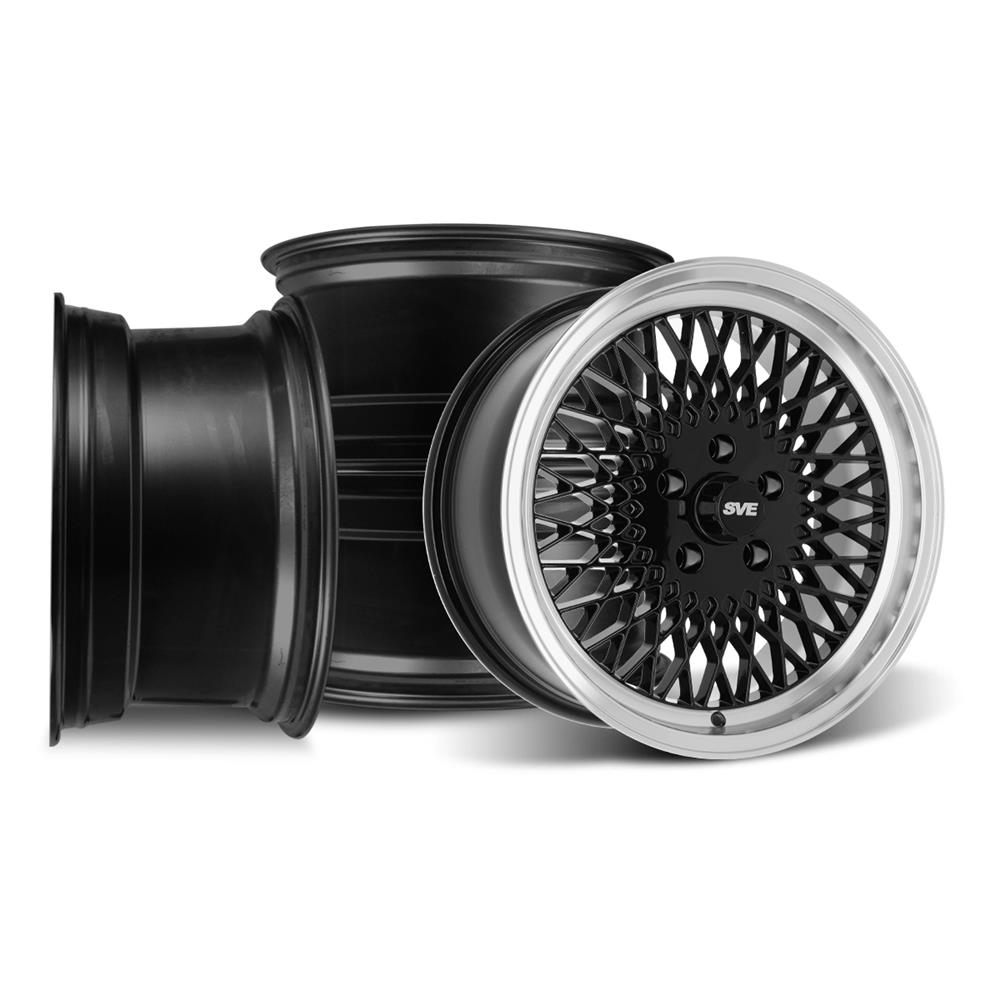 SVE 5-Lug Mesh Wheel Kit - Gloss Black - 17x8 | 79-93