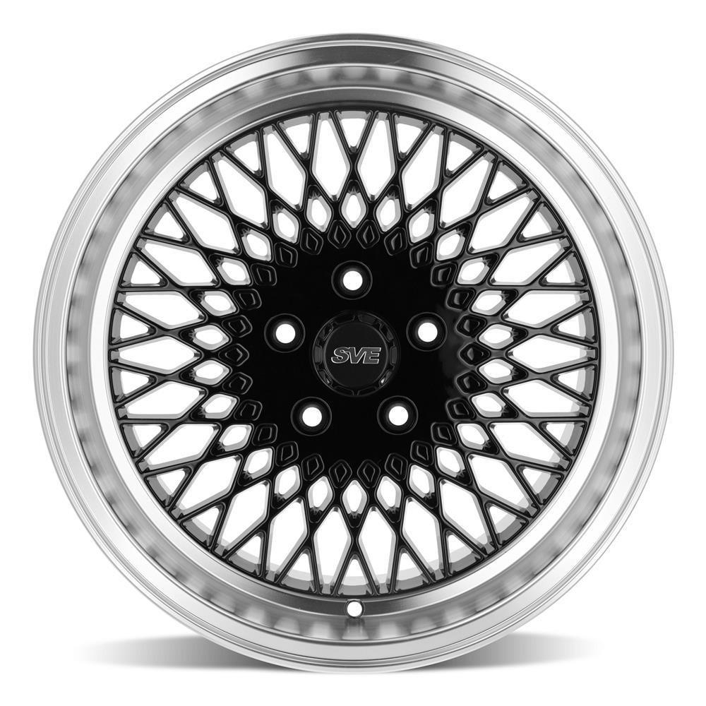 1979-93 Mustang SVE 5 Lug Mesh Wheel & Nitto Tire Kit - 17x8/9  - Gloss Black