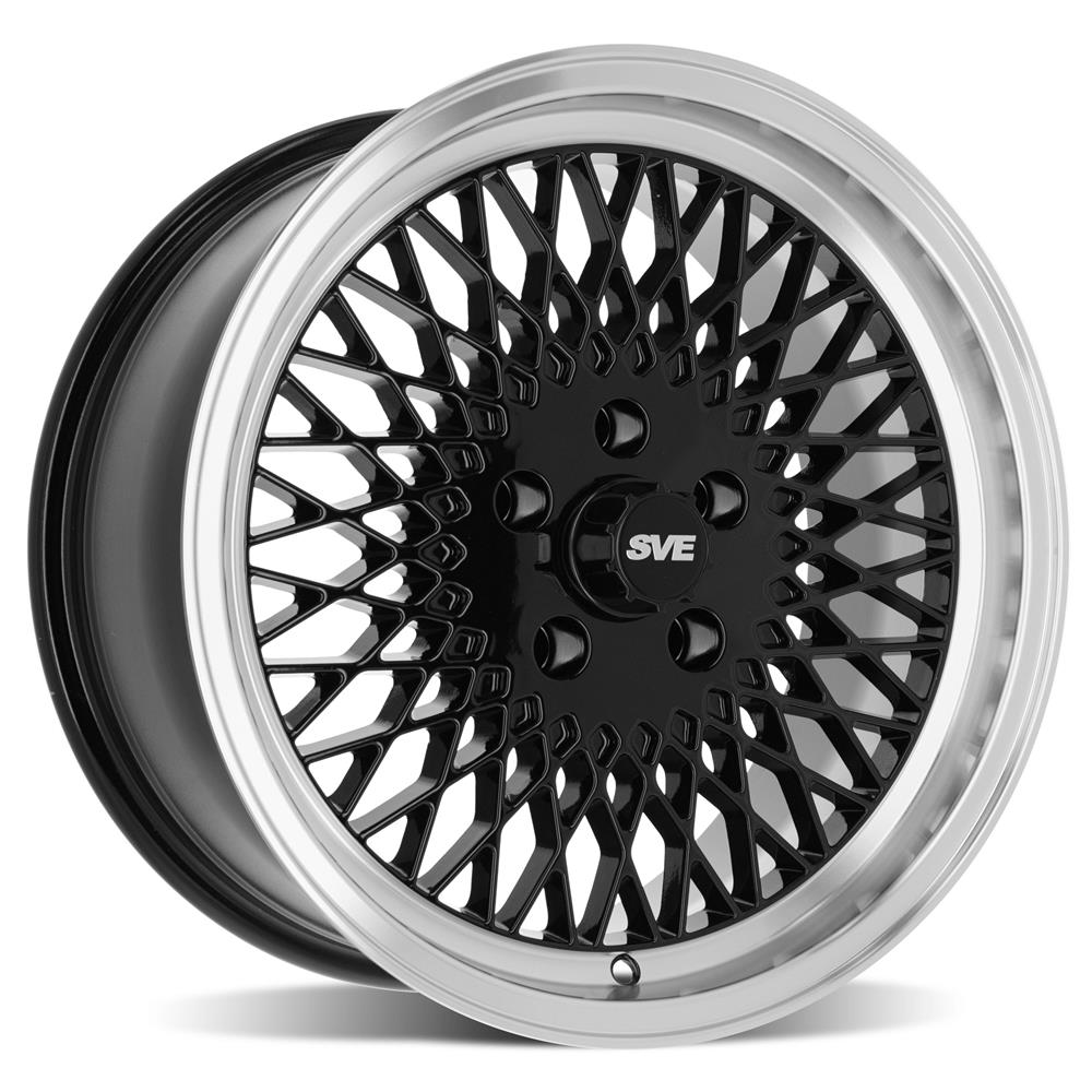1979-93 Mustang SVE 5 Lug Mesh Wheel & Nitto Tire Kit - 17x8/9  - Gloss Black