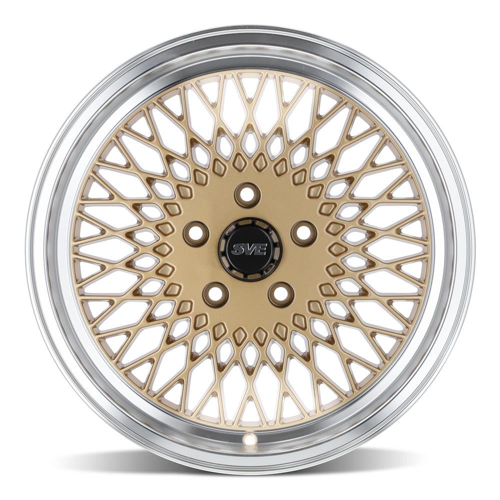 1979-93 Mustang SVE 5 Lug Mesh Wheel & Sumitomo Tire Kit - 17x8/9  - Classic Gold