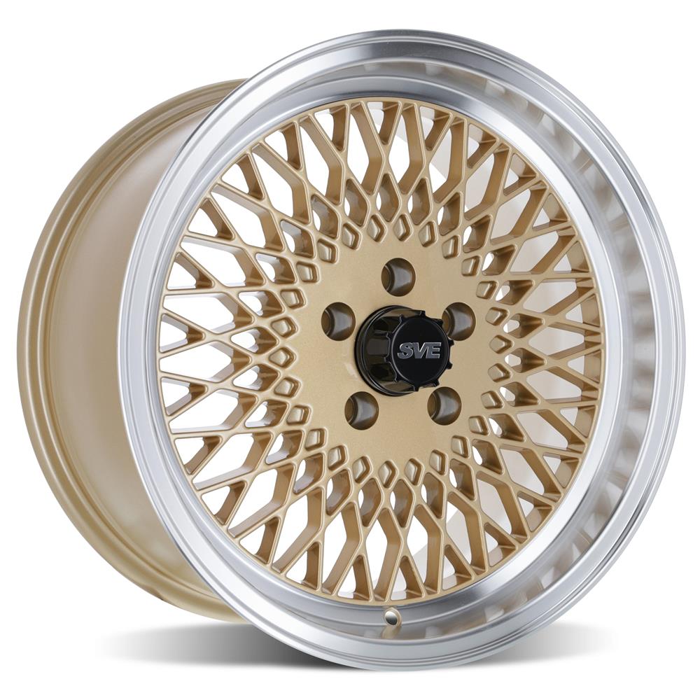 1979-93 Mustang SVE 5 Lug Mesh Wheel & Sumitomo Tire Kit - 17x8/9  - Classic Gold