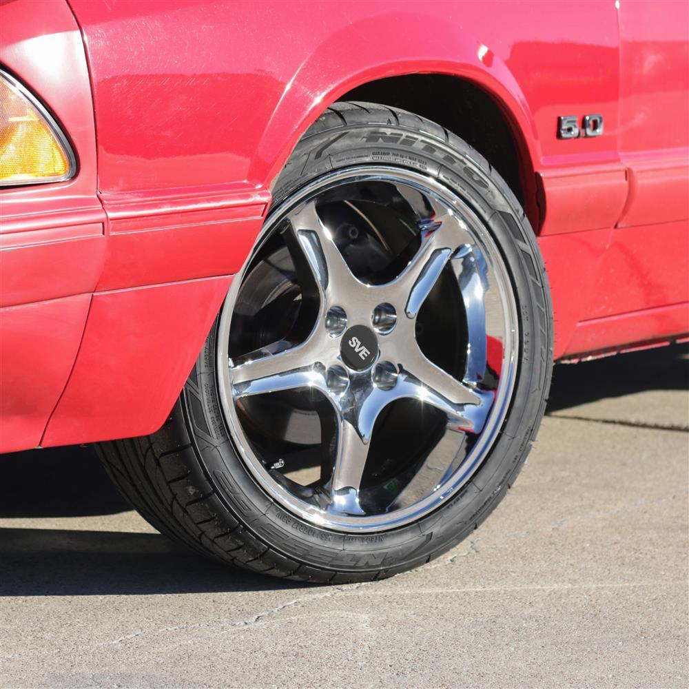 1979-93 Mustang SVE 4 Lug Cobra R Wheel & Nitto Tire Kit - 17x8/9  - Chrome