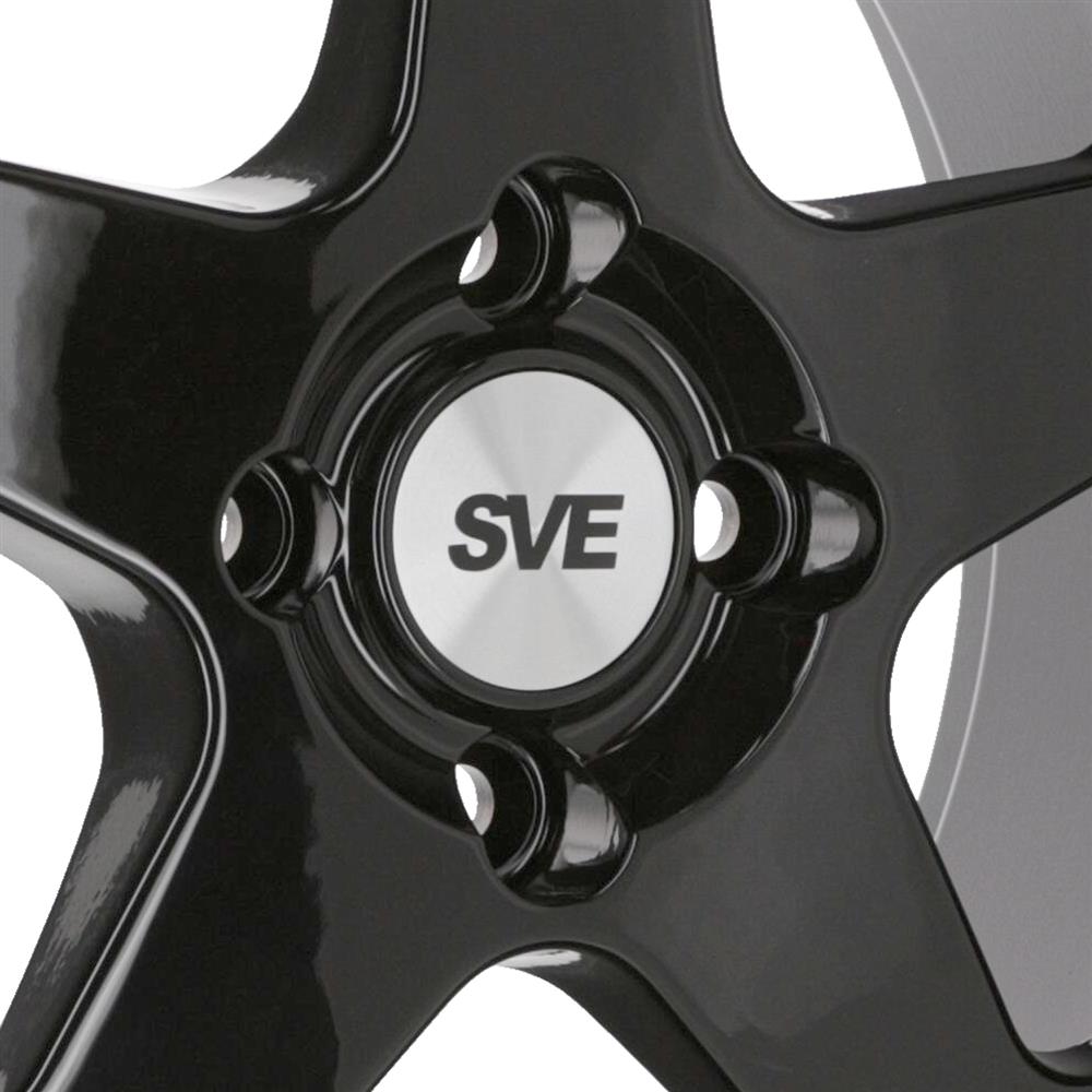 1979-93 Mustang SVE 4 Lug SC Wheel & Nitto Tire Kit - 17x8/9 - Gloss Black