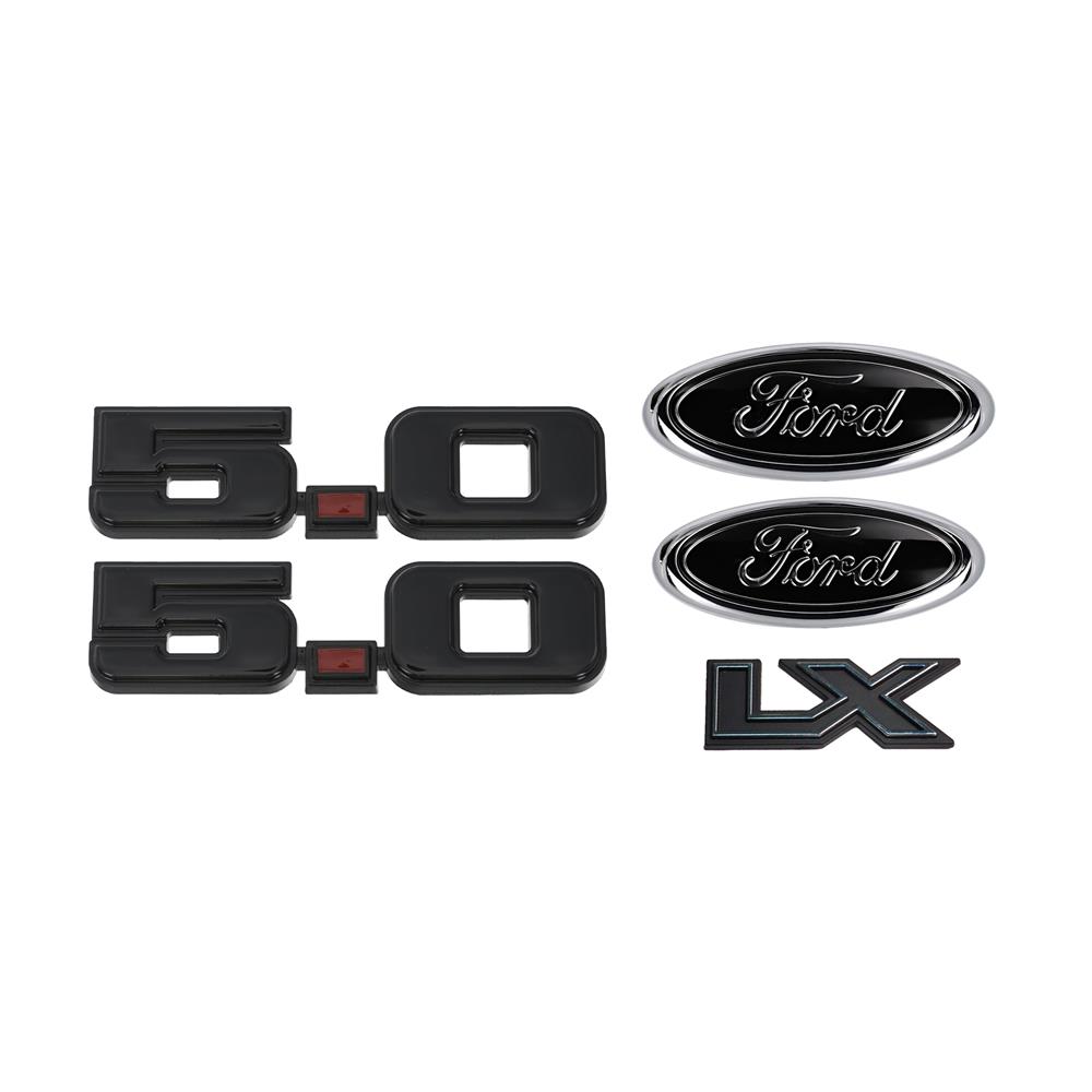 1987-93 Mustang LX Emblem Kit  - Black 5.0
