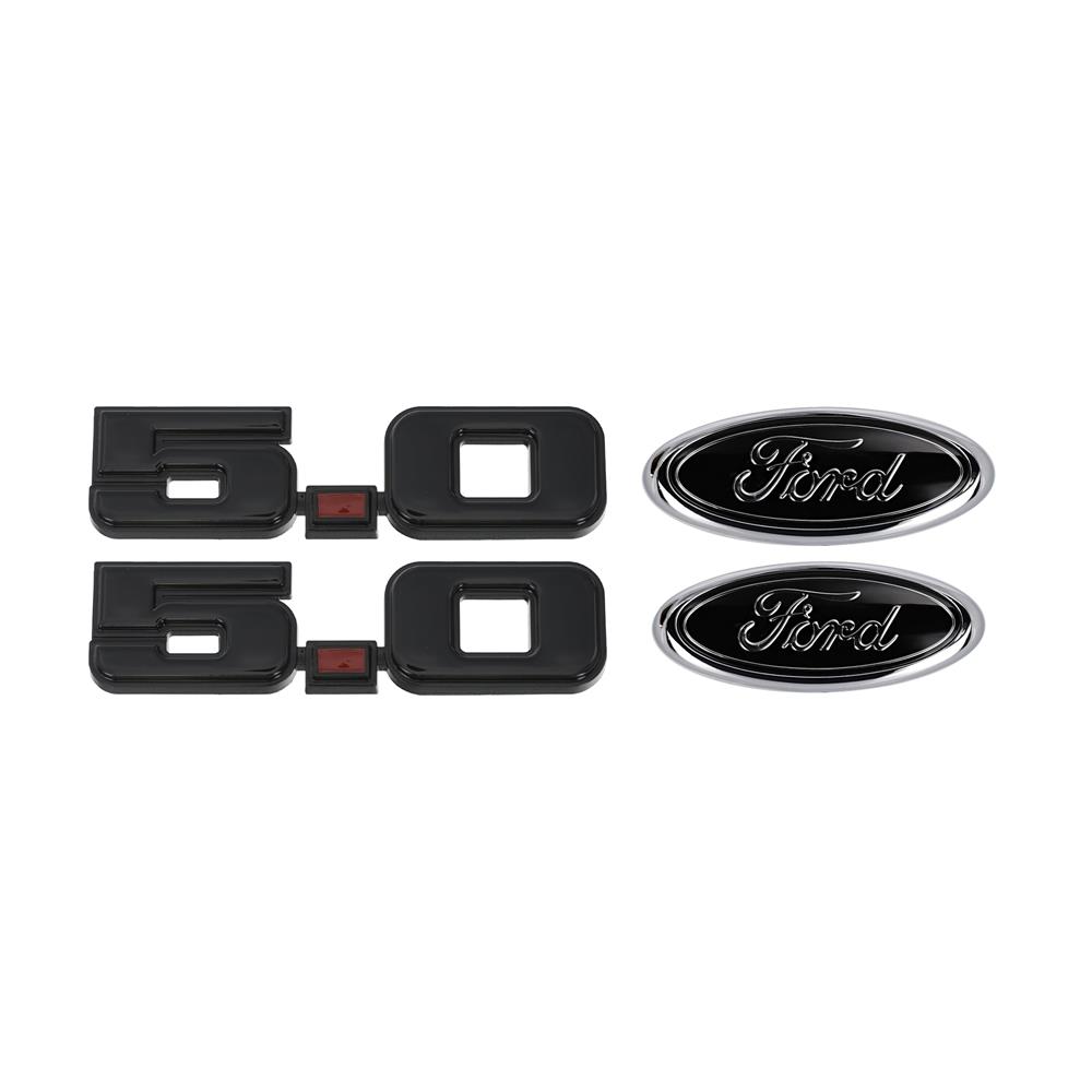 1987-93 Mustang GT Emblem Kit  - Black 5.0
