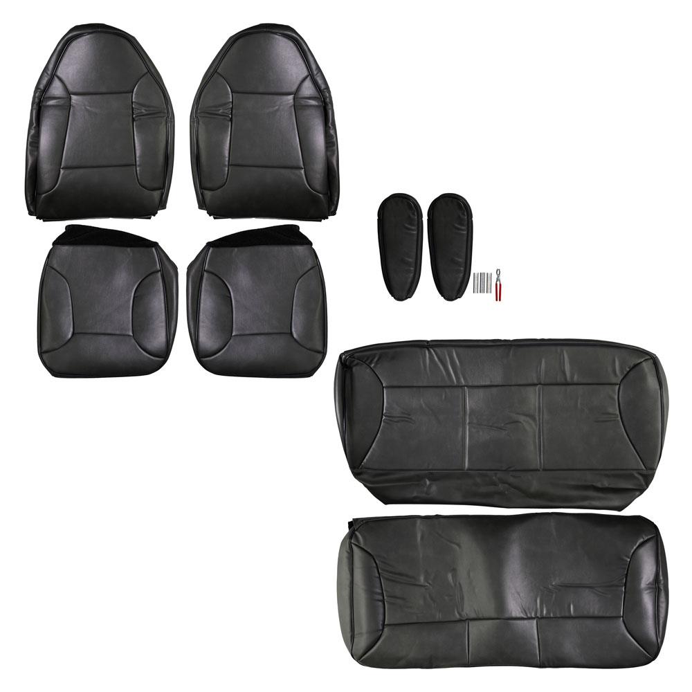 1992-1996 Bronco Acme Seat Upholstery w/ Front Buckets - Vinyl - Black