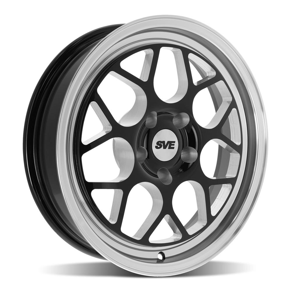 1994-04 Mustang SVE Drag Comp Wheel & Tire Kit - 17x4.5 & 15x10  - Gloss Black - M/T Tires