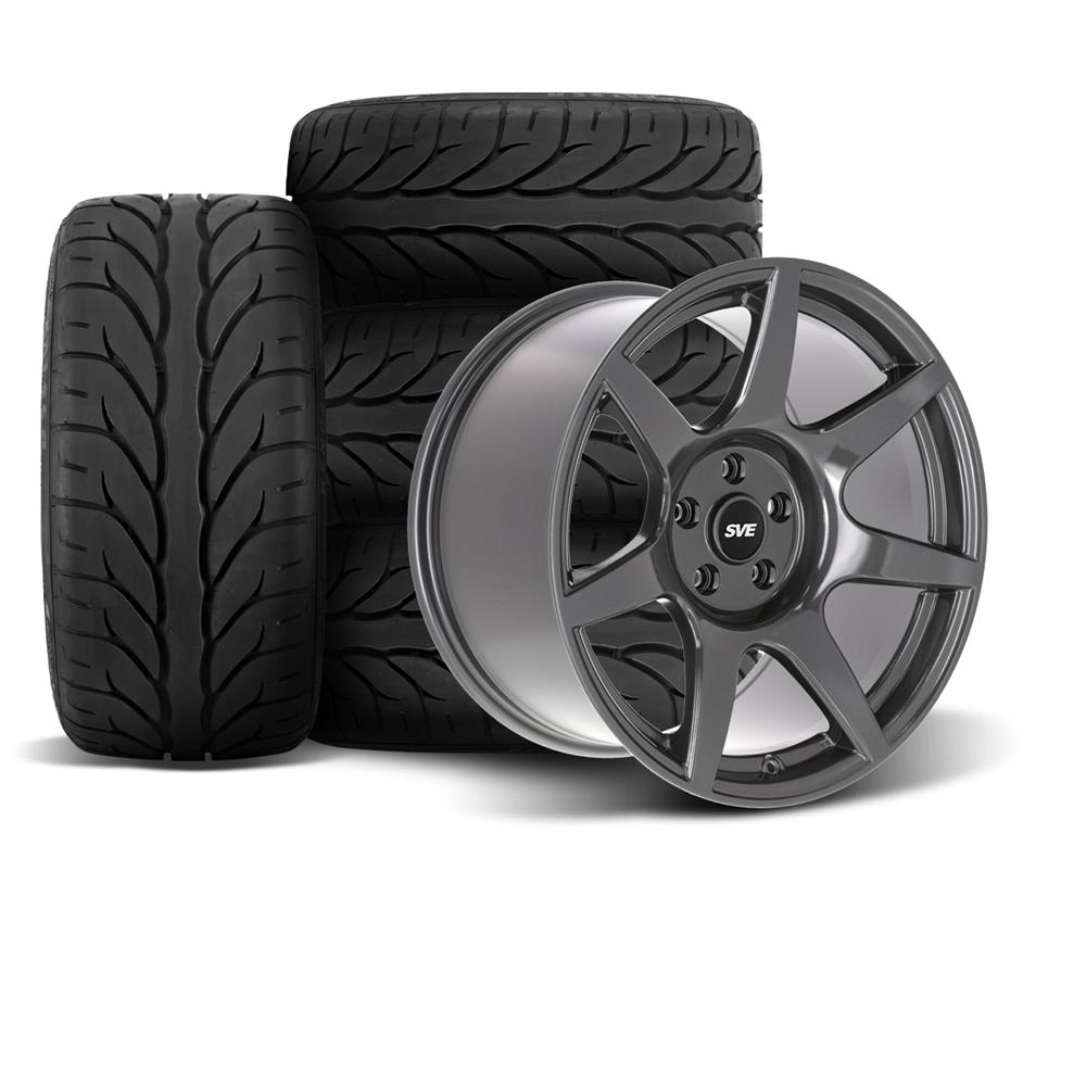 1994-04 Mustang SVE R350 Wheel & Kenda Tire Kit - 18x9/10  - Liquid Graphite