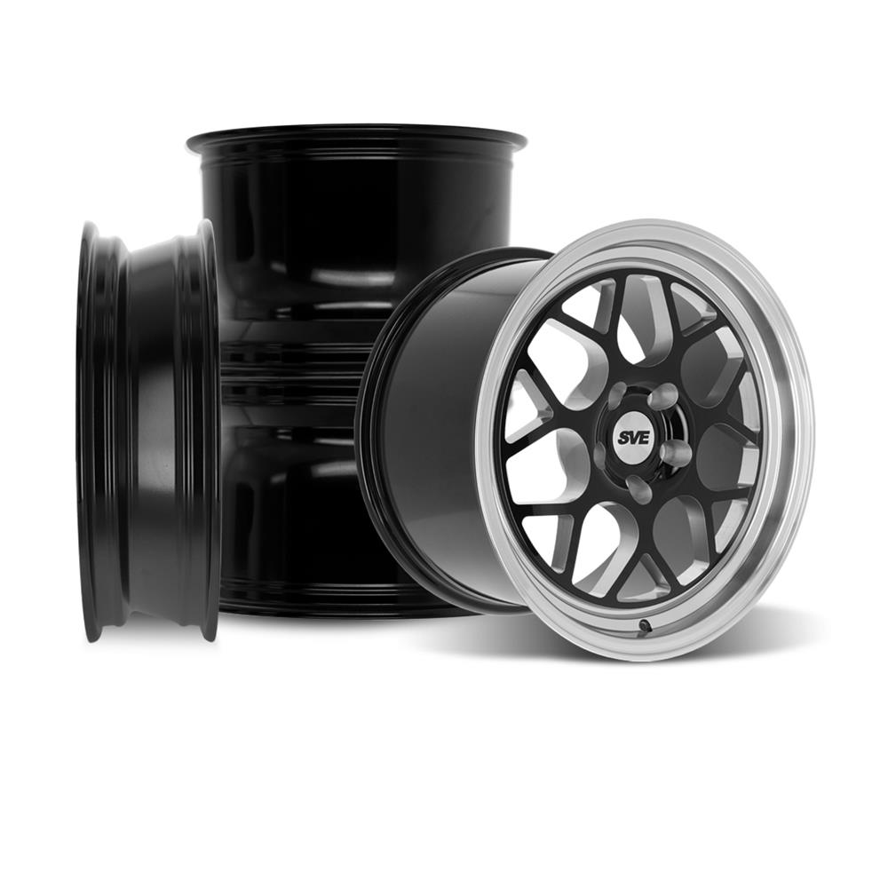 Mustang SVE Drag Comp Wheel Kit - 17x4.5/17x10 - Gloss Black | 05-14
