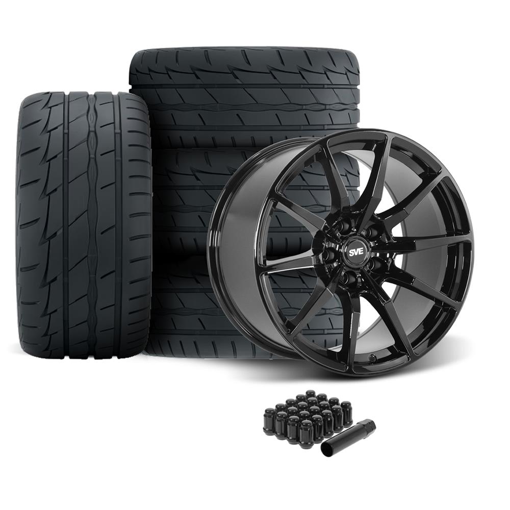 2005-2014 Mustang SVE S350 Wheel & Firestone Tire Kit - 19x10 - Gloss Black