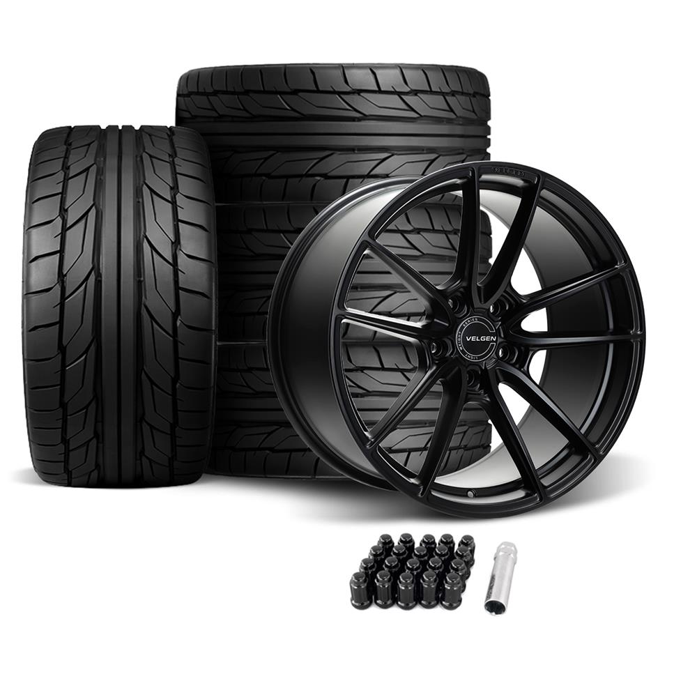 2005-14 Mustang Velgen VF5 Wheel & Nitto Tire Kit  - 20x10/11 - Satin Black