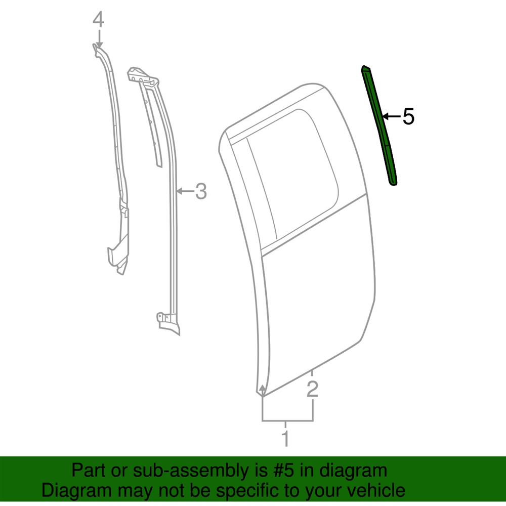 2010-14 F-150 Raptor Rear Of Door Weatherstrip - RH Super Cab