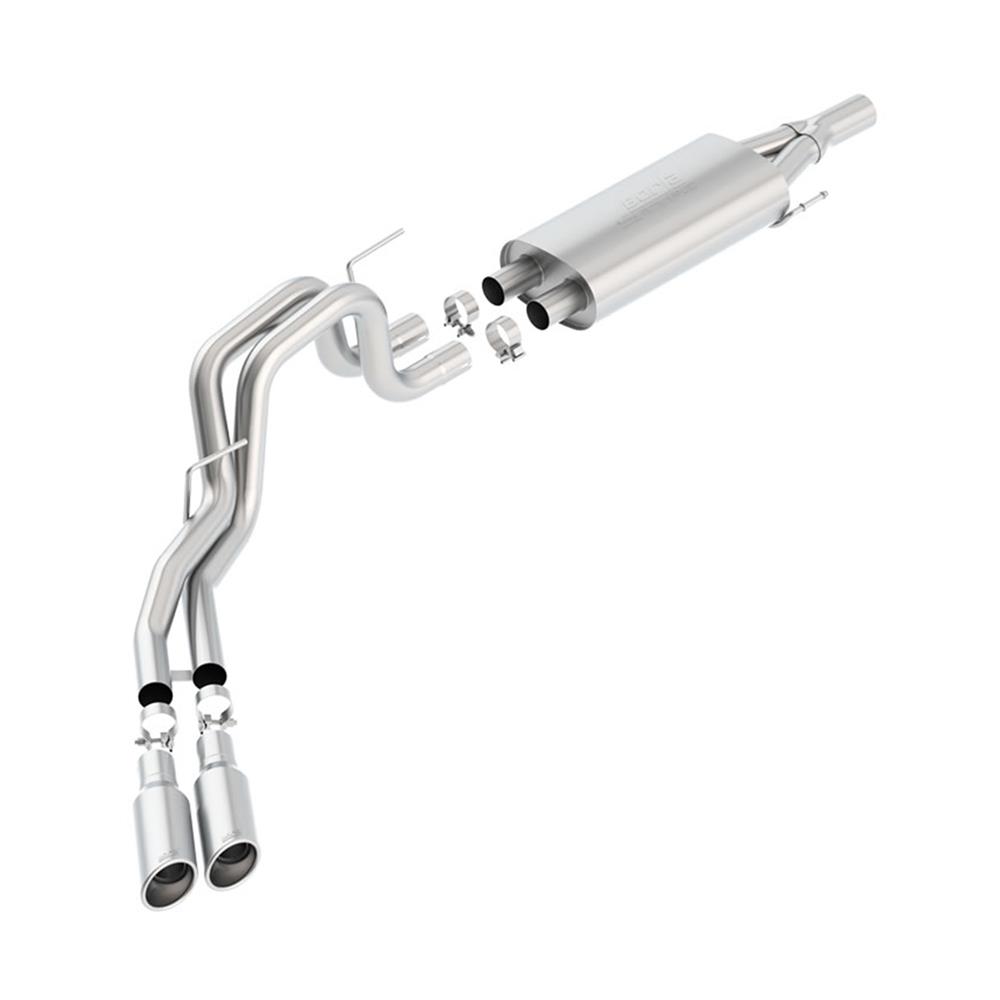 2011-14 F-150 Raptor Borla S-Type Cat Back Exhaust System  - Stainless Super Cab/Crew Cab 6.2