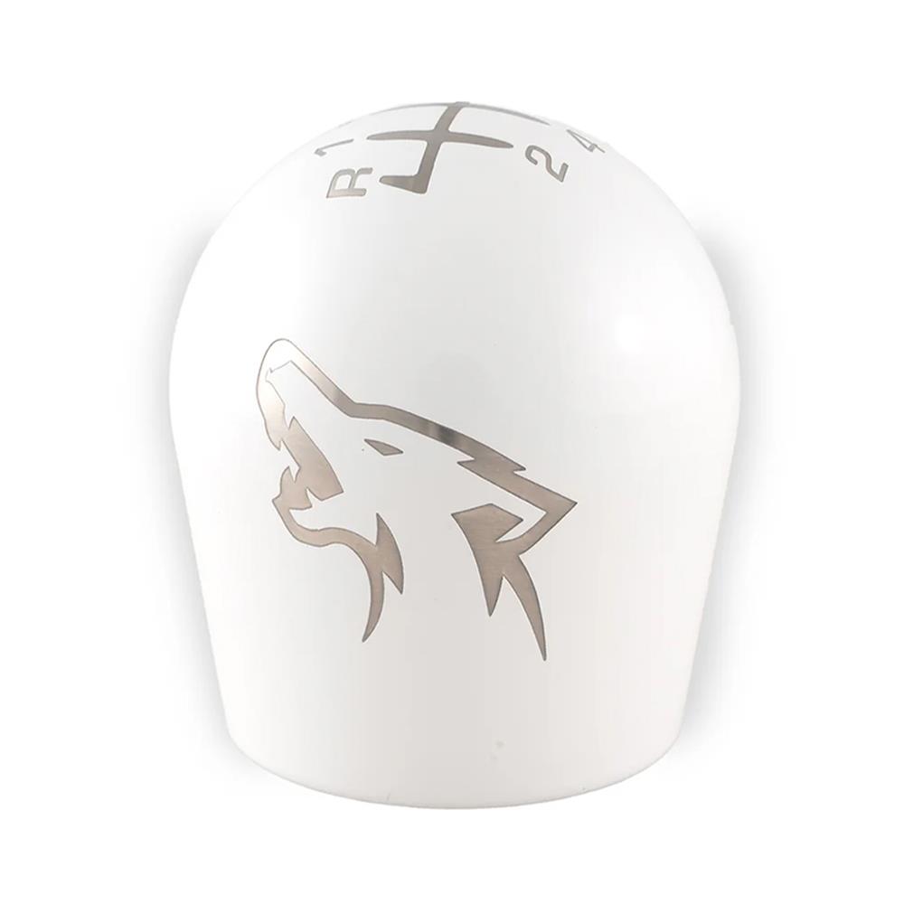 2011-14 Mustang Billetworkz Weighted Shift Knob - Coyote Engraved - Gloss White