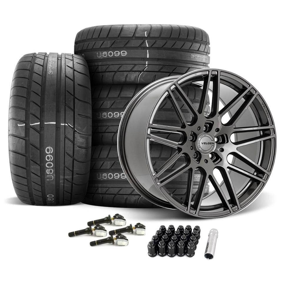 2015-2023 Mustang Velgen VF9 Wheel & MT Tire Kit - 20x10/11 - Gloss Gunmetal