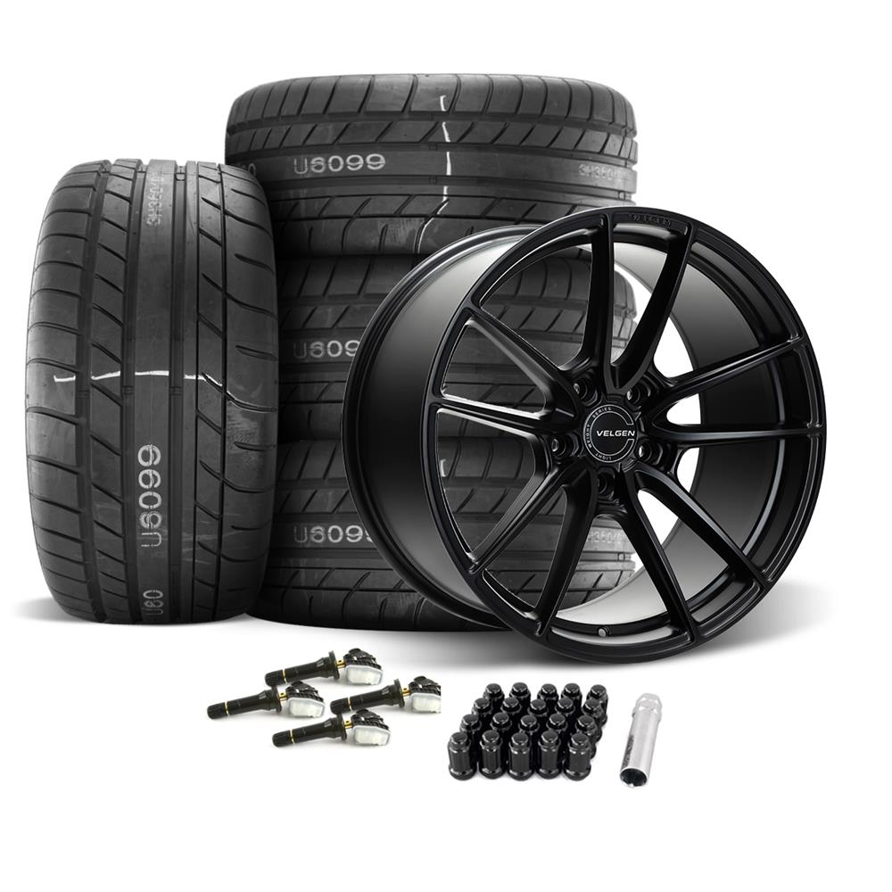 2015-23 Mustang Velgen VF5 Wheel & M/T Tire Kit - 20x10/11 - Satin Black
