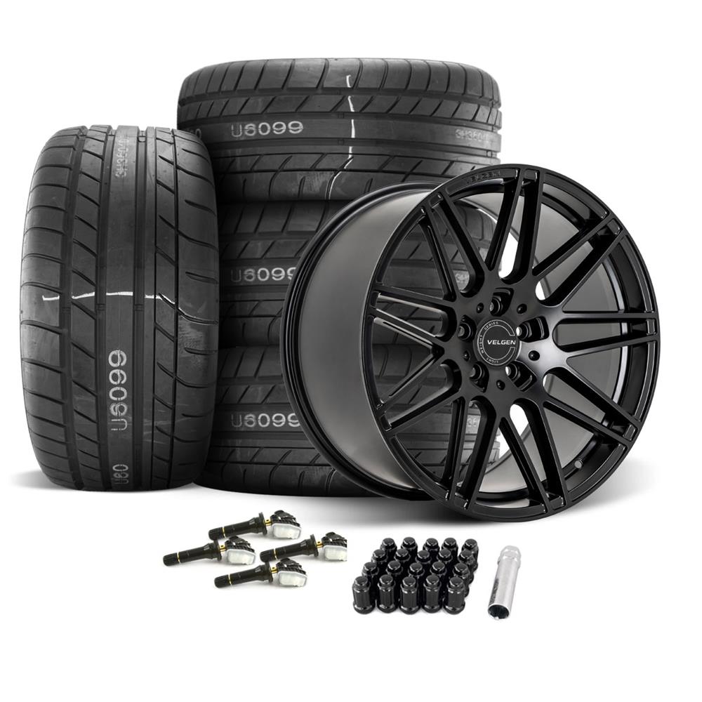 2015-2023 Mustang Velgen VF9 Wheel & MT Tire Kit - 20x10/11 - Satin Black