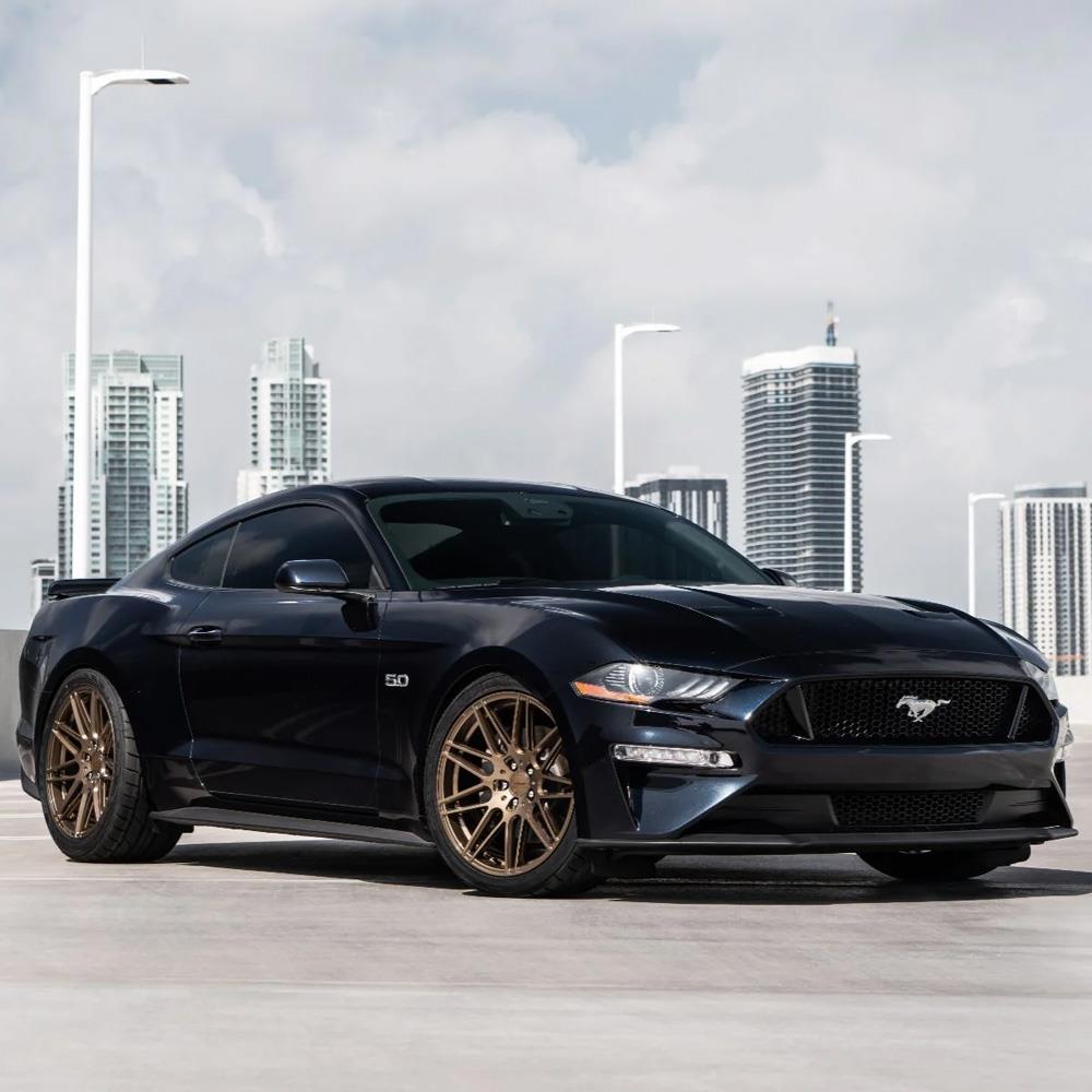 2015-2023 Mustang Velgen VF9 Wheel & MT Tire Kit - 20x10/11 - Gloss Bronze