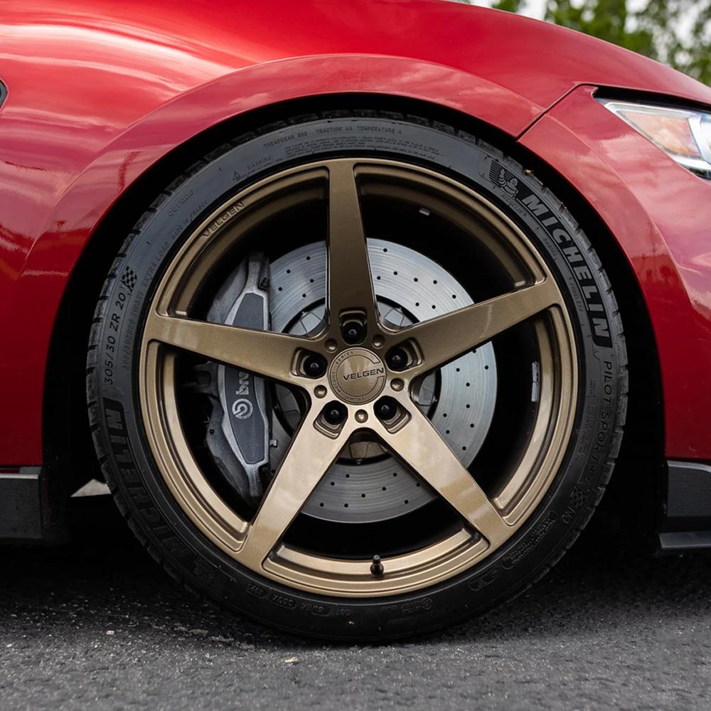 2015-2023 Mustang Velgen Classic5 V2 Wheel & MT Tire Kit - 20x10/11 - Gloss Bronze