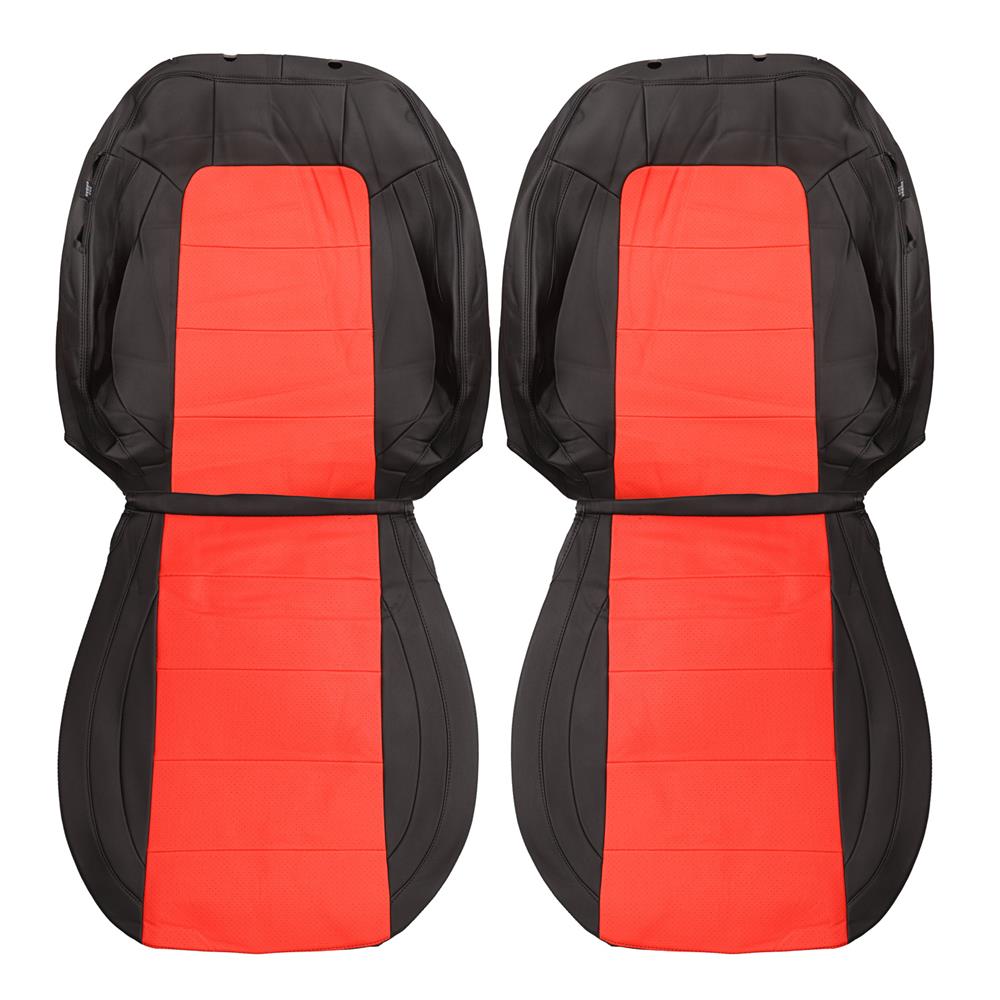 2015-23 Mustang Factory Style Seat Covers - Black/Red