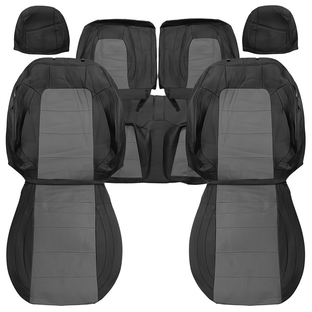 2015-23 Mustang Factory Style Seat Covers - Black/Gray