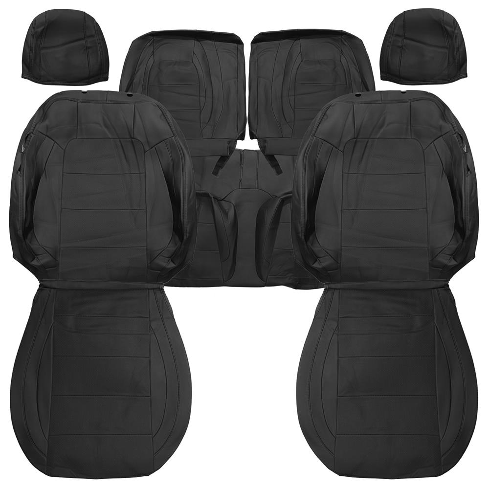 2015-2023 Mustang Factory Style Seat Covers - Black Simulated Leather