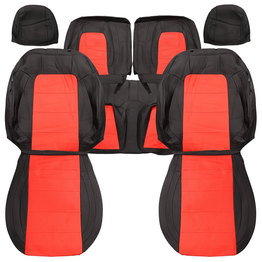 2015-23 Mustang Factory Style Seat Covers - Black/Red
