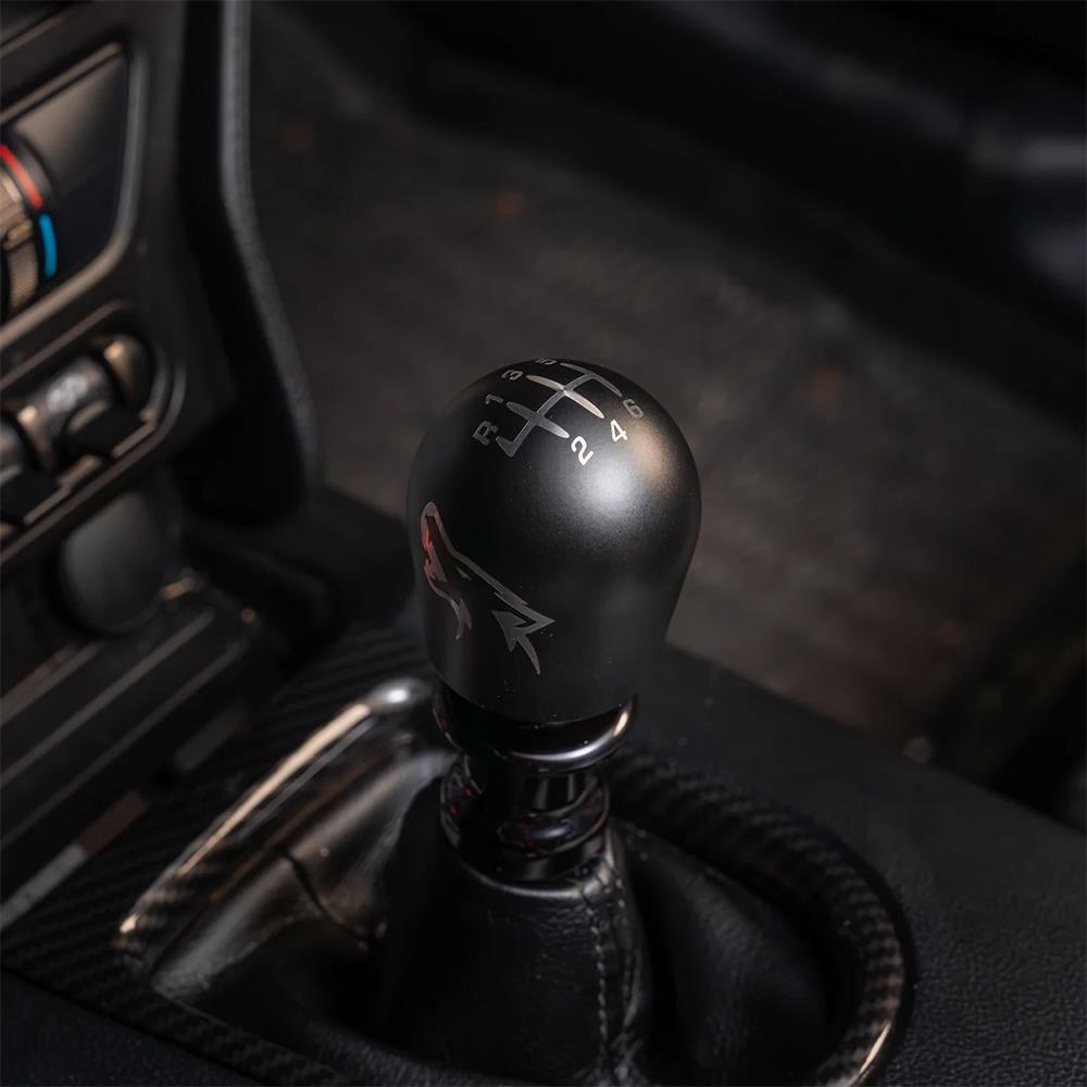 2015-26 Mustang Billetworkz Weighted Shift Knob - Coyote Engraved - Matte Black