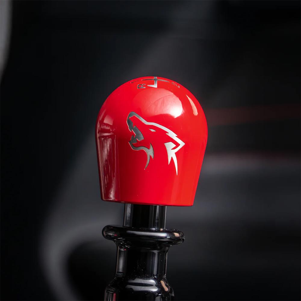 2015-26 Mustang Billetworkz Weighted Shift Knob - Coyote Engraved - Gloss Red