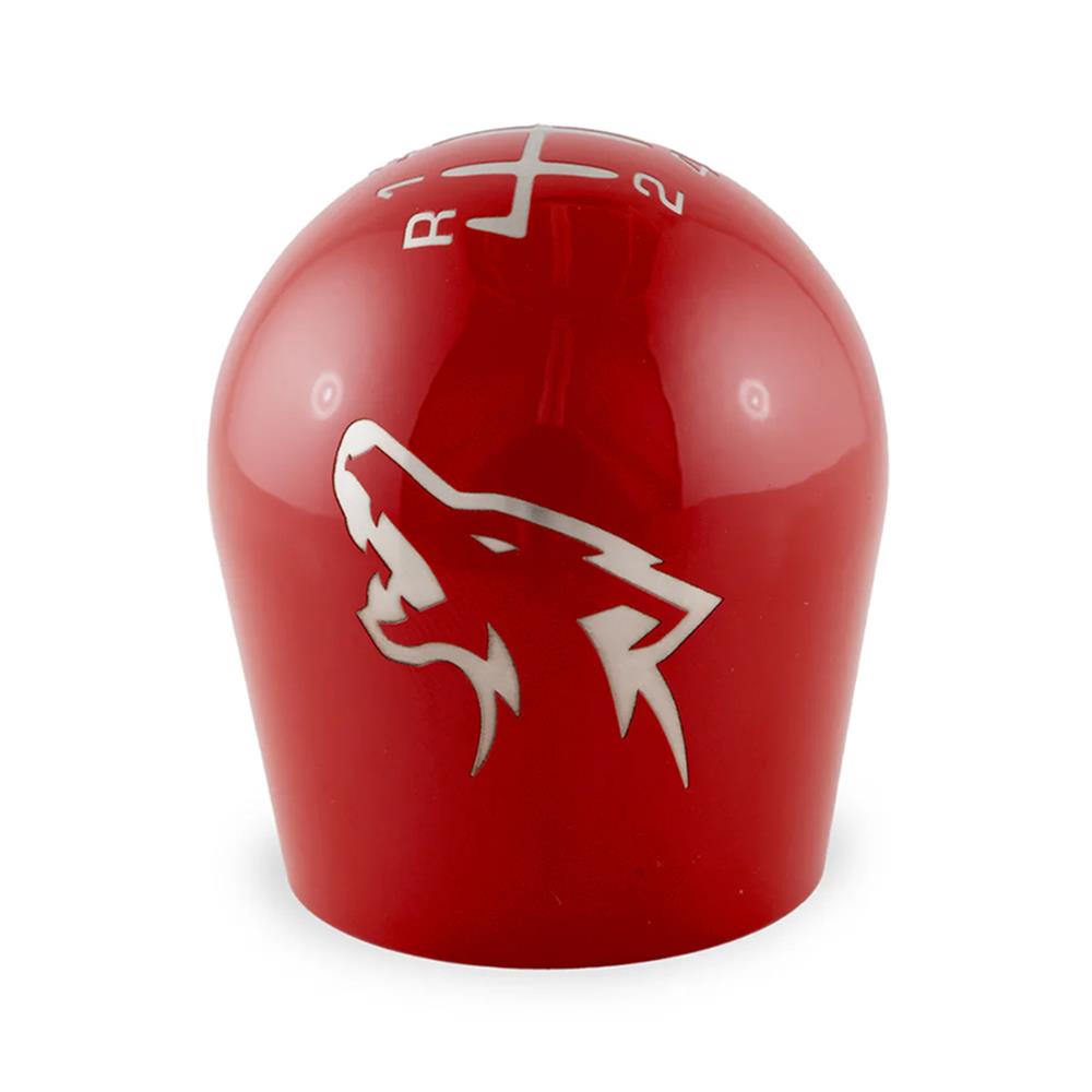 2015-26 Mustang Billetworkz Weighted Shift Knob - Coyote Engraved - Gloss Red