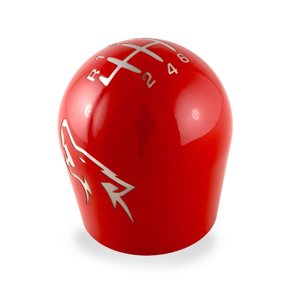 2015-26 Mustang Billetworkz Weighted Shift Knob - Coyote Engraved - Gloss Red