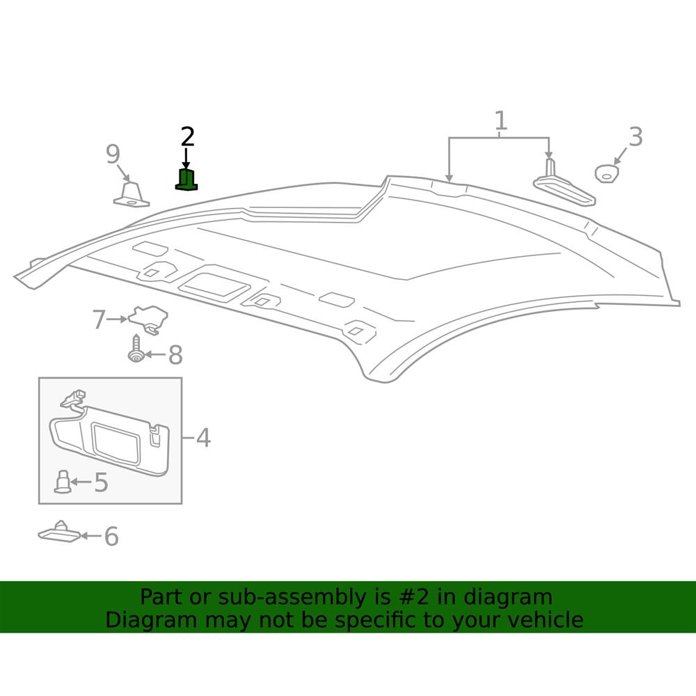 2015-23 Mustang Dome Light Assembly Retaining Clips - Pair