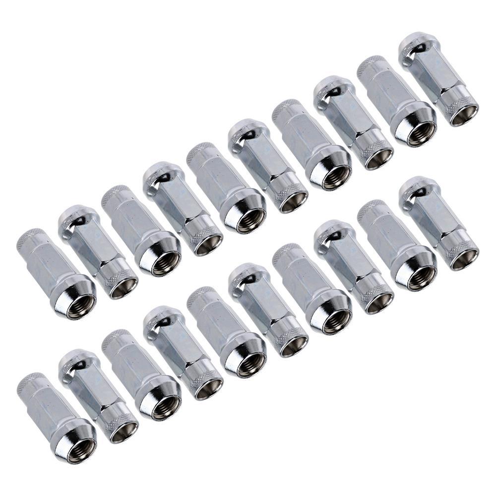 2015-26 Mustang Open End Knurled Lug Nut Kit  - Chrome