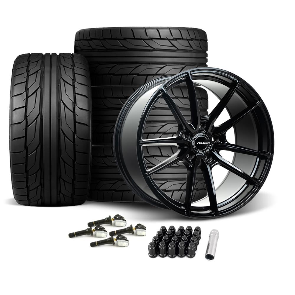 2015-20 Mustang Velgen VF5 Wheel & Nitto Tire Kit - 20x11/11.5  - Gloss Black GT350/R