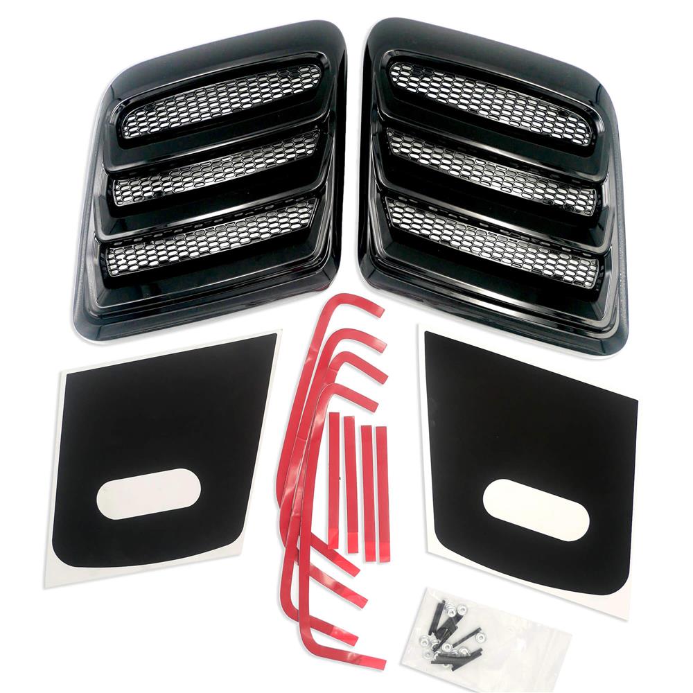 2018-23 Mustang Roush Heat Extractor Hood Inserts  - Gloss Black