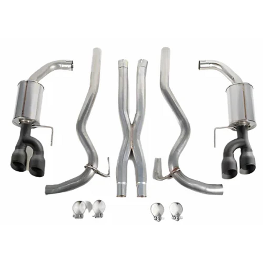 2018-26 Mustang Roush Cat Back Exhaust Kit - Non-Active Exhaust  - Black Quad Tips GT Coupe