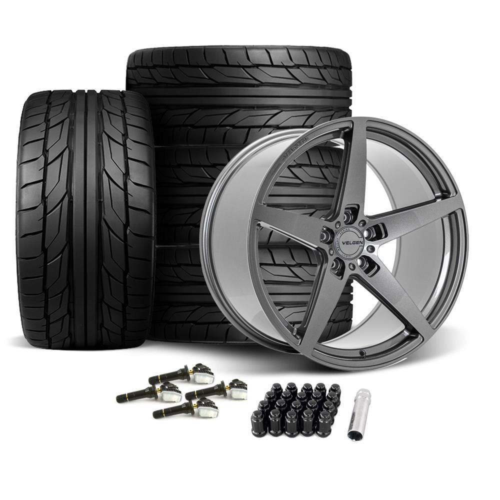 2024-26 Mustang Velgen Classic5 V2 Wheel & Nitto Tire Kit - 20x10/11  - Gloss Gunmetal