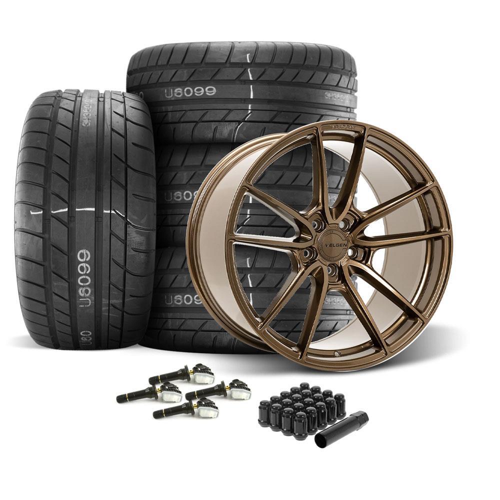 2024-26 Mustang Velgen VF5 Wheel & M/T Tire Kit - 20x10/11  - Gloss Bronze