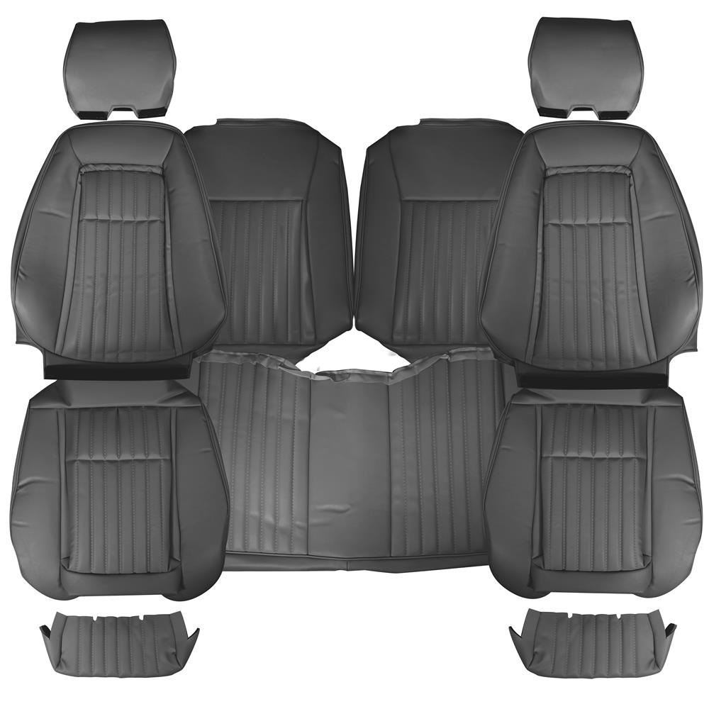 1987-89 Mustang TMI Sport Seat Vinyl Upholstery Kit  - Smoke Gray Hatchback