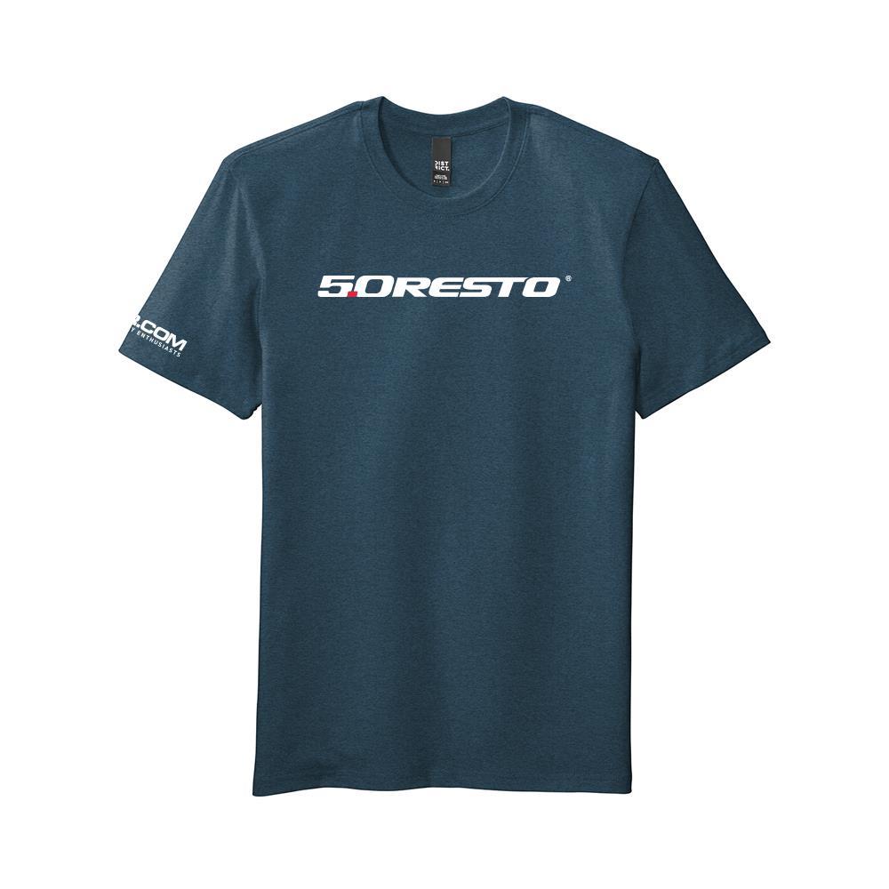 5.0 Resto Logo T-Shirt - Heather Neptune