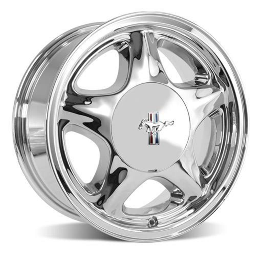 Mustang 4 Lug Pony Wheel & Hankook Tire Kit - 16x7 - Chrome (79-93)